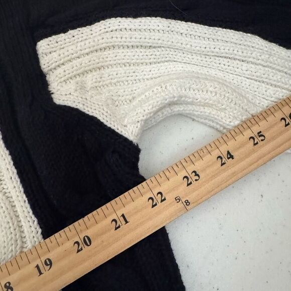 Essential Elements Men’s Sweater Black/White Color Size Large V-Neck - Picture 6 of 9